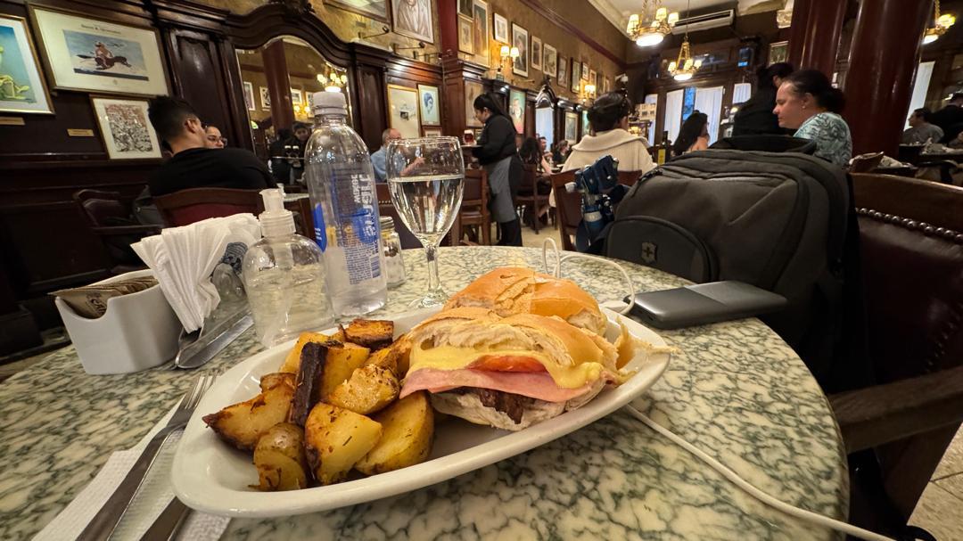 A plated gourmet breakfast served onboard a Quark Antarctica expedition